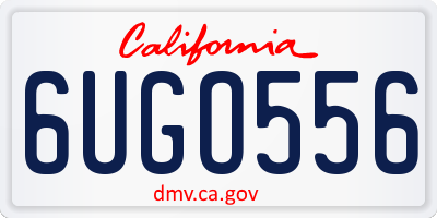 CA license plate 6UGO556