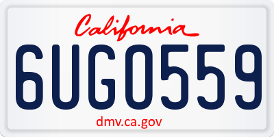 CA license plate 6UGO559