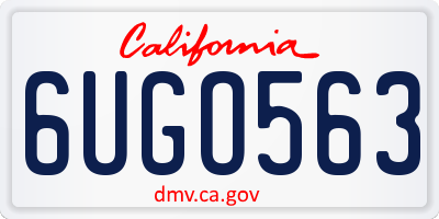 CA license plate 6UGO563