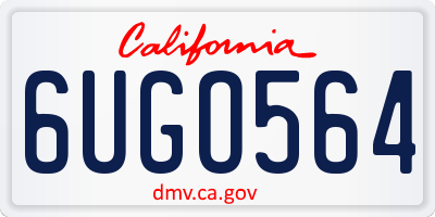 CA license plate 6UGO564