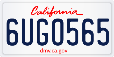 CA license plate 6UGO565