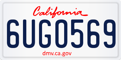 CA license plate 6UGO569