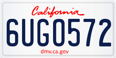CA license plate 6UGO572