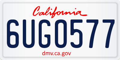 CA license plate 6UGO577