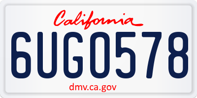 CA license plate 6UGO578