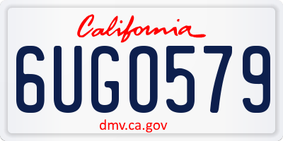 CA license plate 6UGO579
