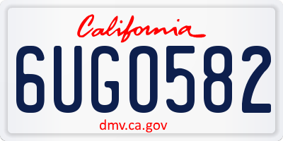 CA license plate 6UGO582