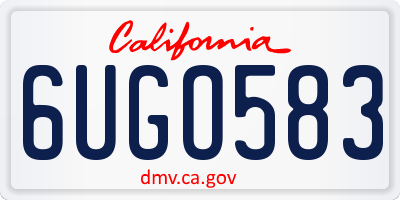 CA license plate 6UGO583