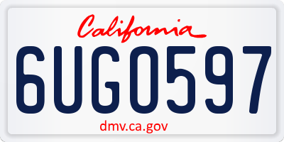CA license plate 6UGO597
