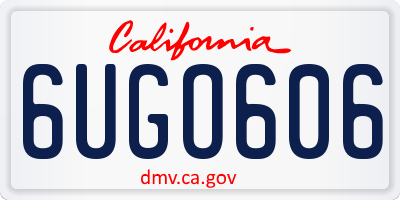 CA license plate 6UGO606