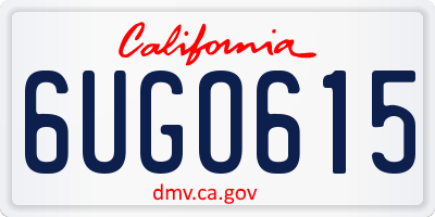 CA license plate 6UGO615