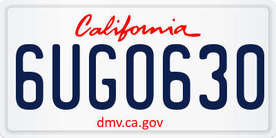 CA license plate 6UGO630