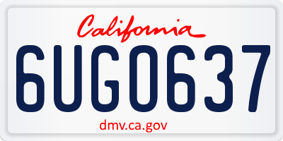 CA license plate 6UGO637