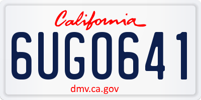 CA license plate 6UGO641