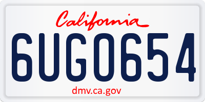 CA license plate 6UGO654