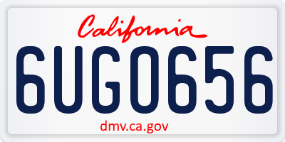 CA license plate 6UGO656