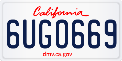CA license plate 6UGO669