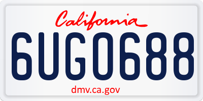 CA license plate 6UGO688