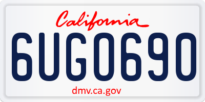 CA license plate 6UGO690