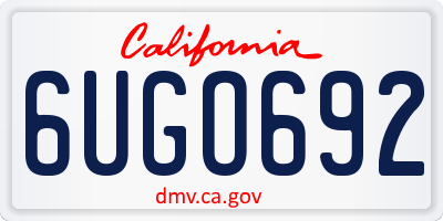 CA license plate 6UGO692