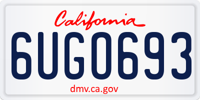 CA license plate 6UGO693
