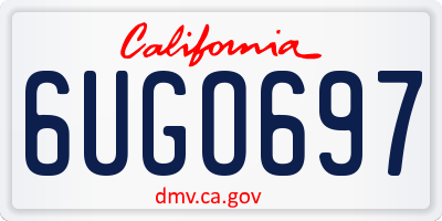 CA license plate 6UGO697