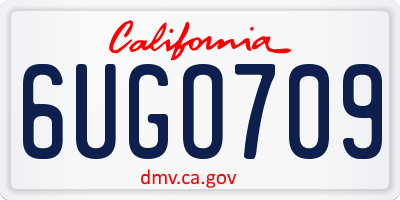 CA license plate 6UGO709