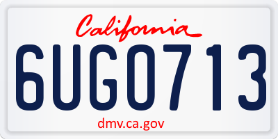CA license plate 6UGO713