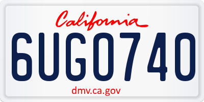 CA license plate 6UGO740