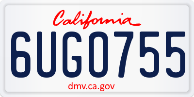 CA license plate 6UGO755