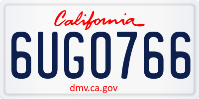 CA license plate 6UGO766
