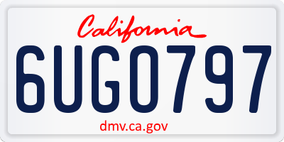CA license plate 6UGO797