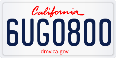CA license plate 6UGO800