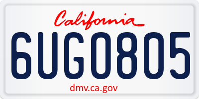 CA license plate 6UGO805