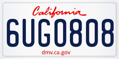 CA license plate 6UGO808