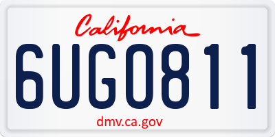 CA license plate 6UGO811