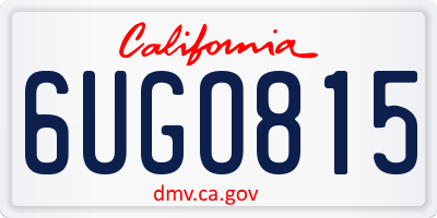 CA license plate 6UGO815