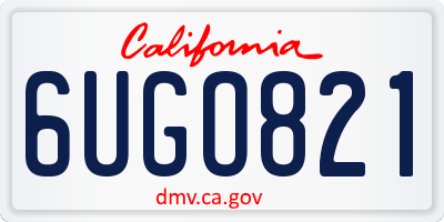 CA license plate 6UGO821