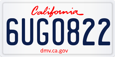 CA license plate 6UGO822
