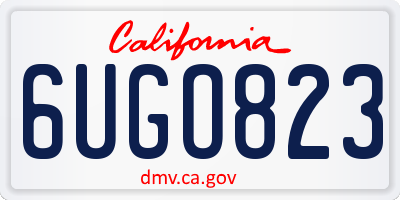 CA license plate 6UGO823
