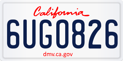 CA license plate 6UGO826