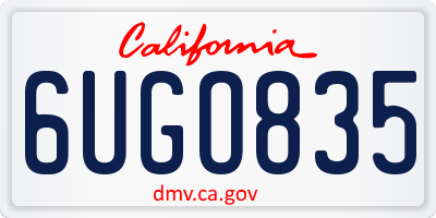 CA license plate 6UGO835
