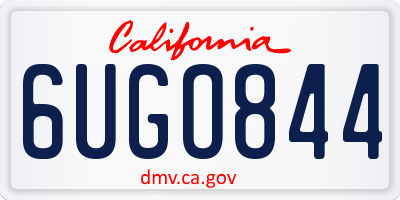 CA license plate 6UGO844