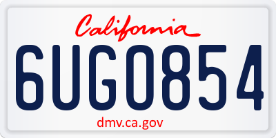 CA license plate 6UGO854