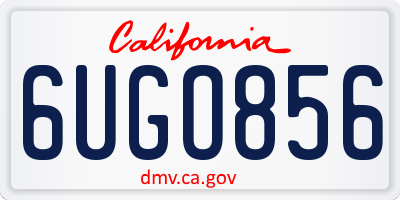 CA license plate 6UGO856