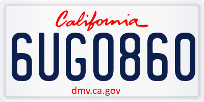 CA license plate 6UGO860