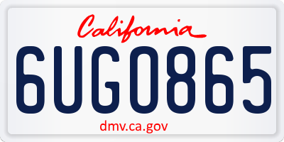 CA license plate 6UGO865