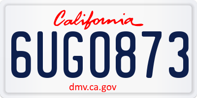 CA license plate 6UGO873