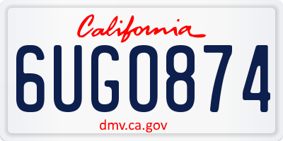 CA license plate 6UGO874