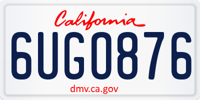 CA license plate 6UGO876